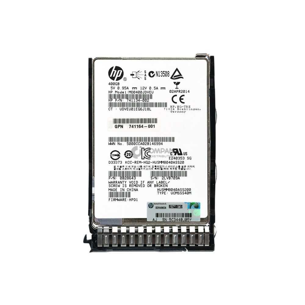 741226-001 HP SSD 400GB SAS 12G 2.5" SFF HOT-SWAP